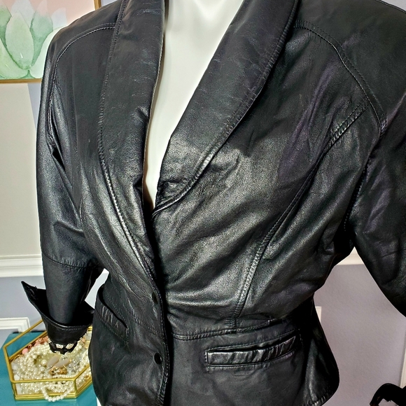 Vintage Leather Jacket,1980s Jacket,Womens Jacket - Picture 3 of 6